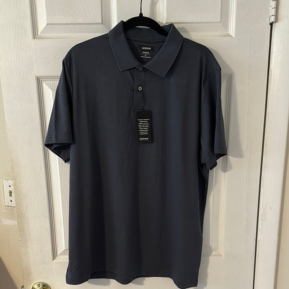 Alfani Gray Polo Shirt Classic Short-Sleeve Design
